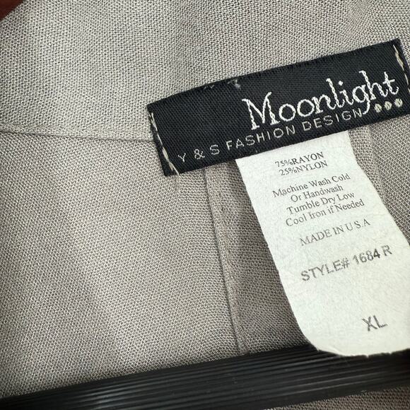 Moonlight by Y & S XL Gray Wearable Art to Wear Autumn Shirt Top Winter Cozy - Picture 2 of 6